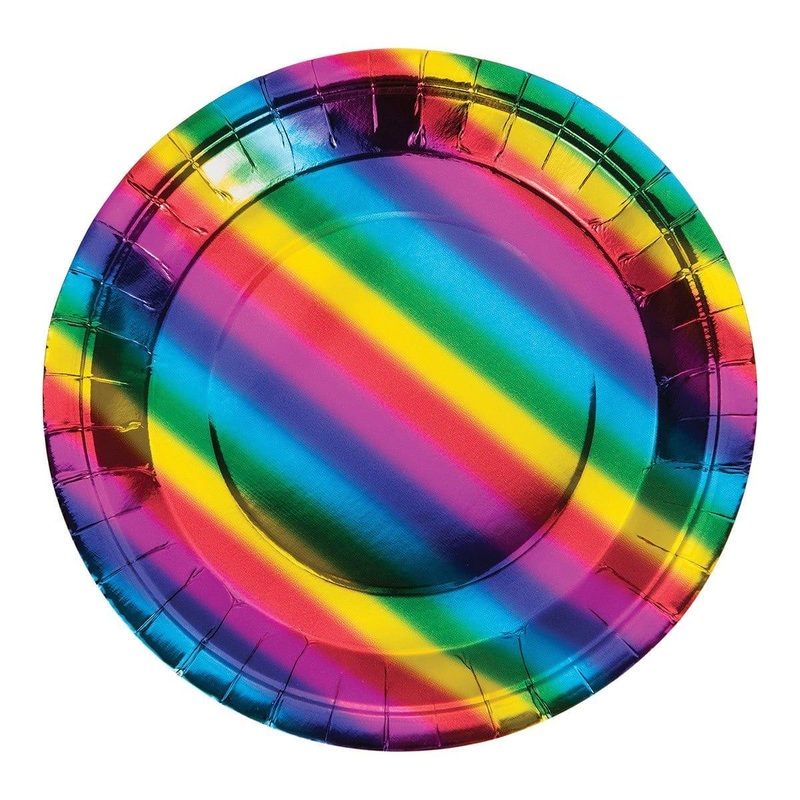 Rainbow Foil Birthday - Plates 9 In. 8/pkg