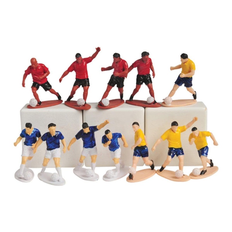 Soccer player figurines, 12 per package