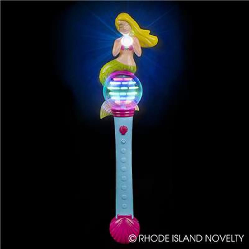 Spinning light-up mermaid wand