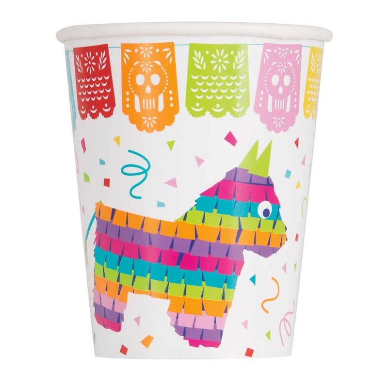 Mexican Fiesta Paper Cups 9 Ounces, 8 per Package