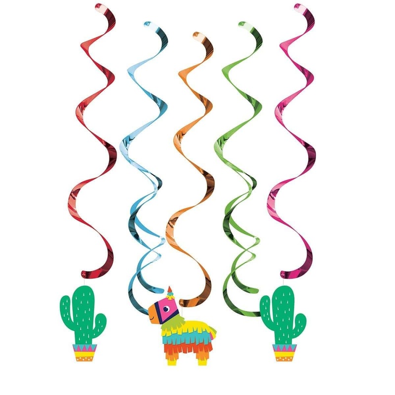 Mexican Fiesta Swirl Decorations, 5 per Package