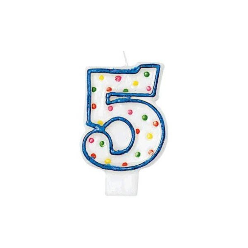 Polka Dots Birthday Candle #5