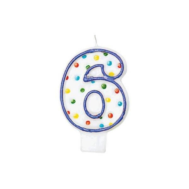 Polka Dots Birthday Candle #6