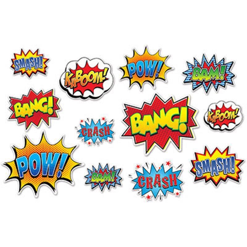 Superhero cutouts, 12 per package