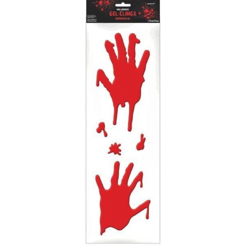 Bloody handprints gel clings