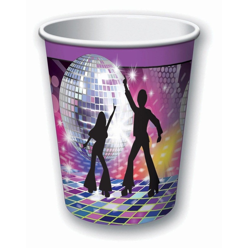 Disco Fever Paper Cups 9 Ounces, 8 per Package
