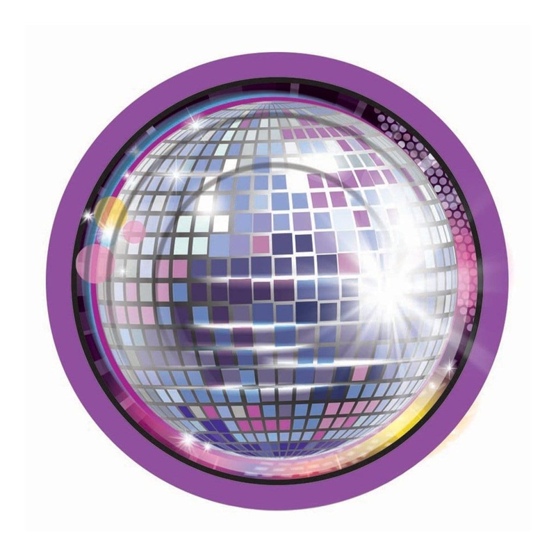 Disco Fever Paper Plates 7 Inches, 8 per Package