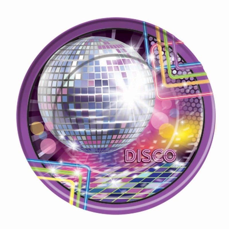 Disco Fever Paper Plates 9 Inches, 8 per Package