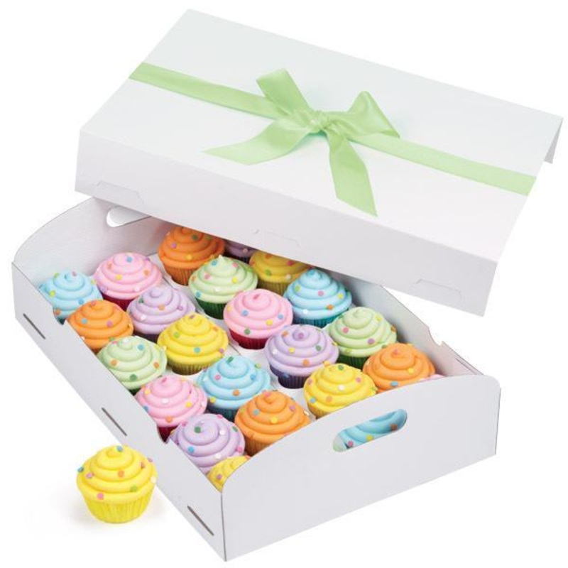 Folding Tray Cupcake Box - White