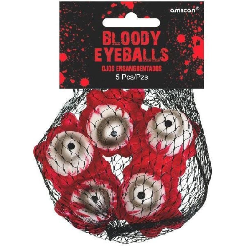 Plastic bloody eyeballs, 5 per package