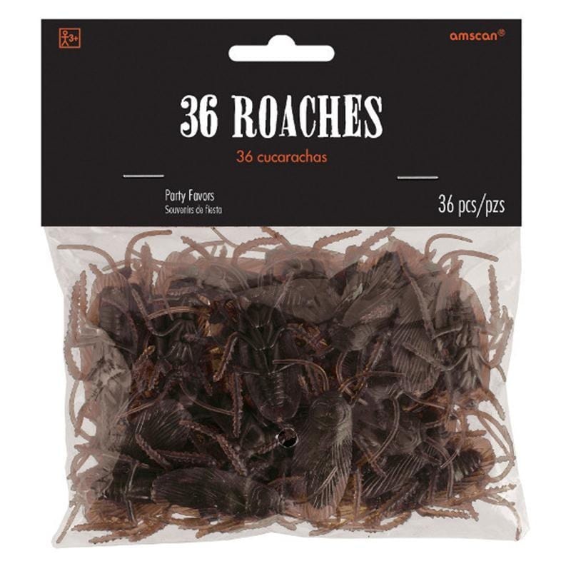 Plastic cockroaches, 36 per package