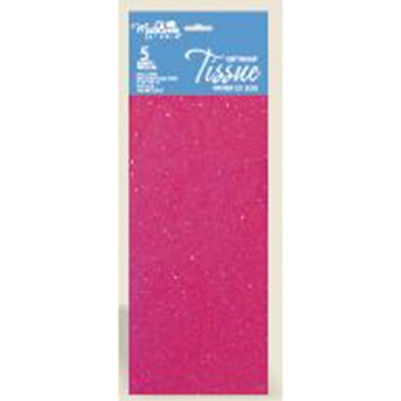 Premium Tissue Paper - Pink With Sequins, 5 Count