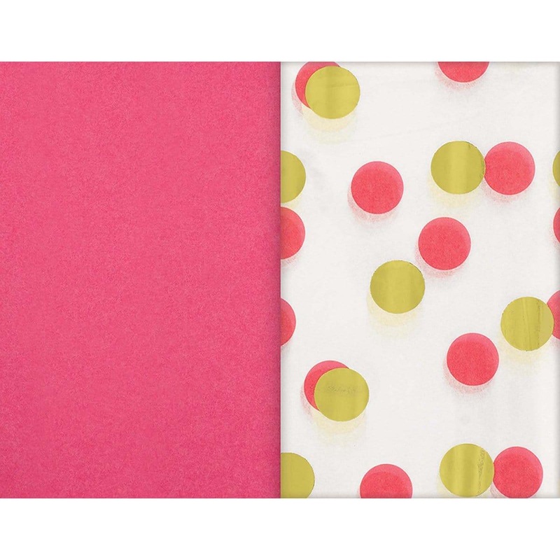Tissus Paper 8/pkg - Pink & Gold Dots
