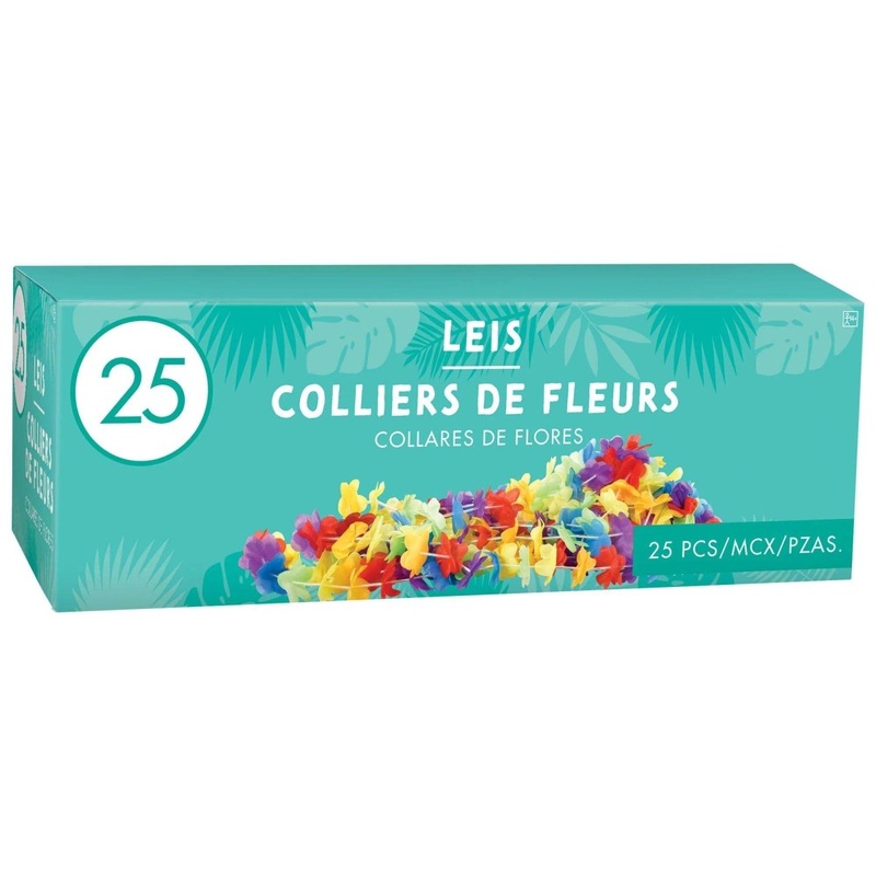Box of Floral Lei Necklaces, 25 per Package