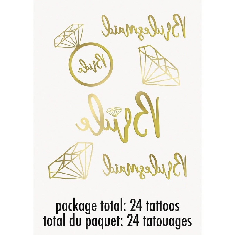 Bride temporary tattoos, 24 per package