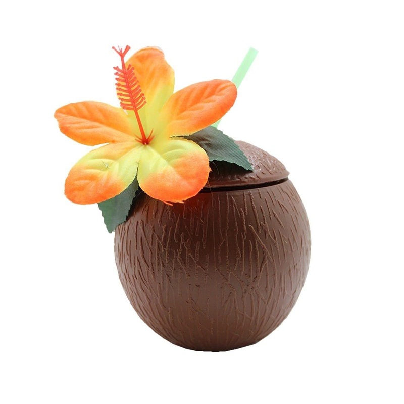 Coconut Cup with Straw, 19 Ounces