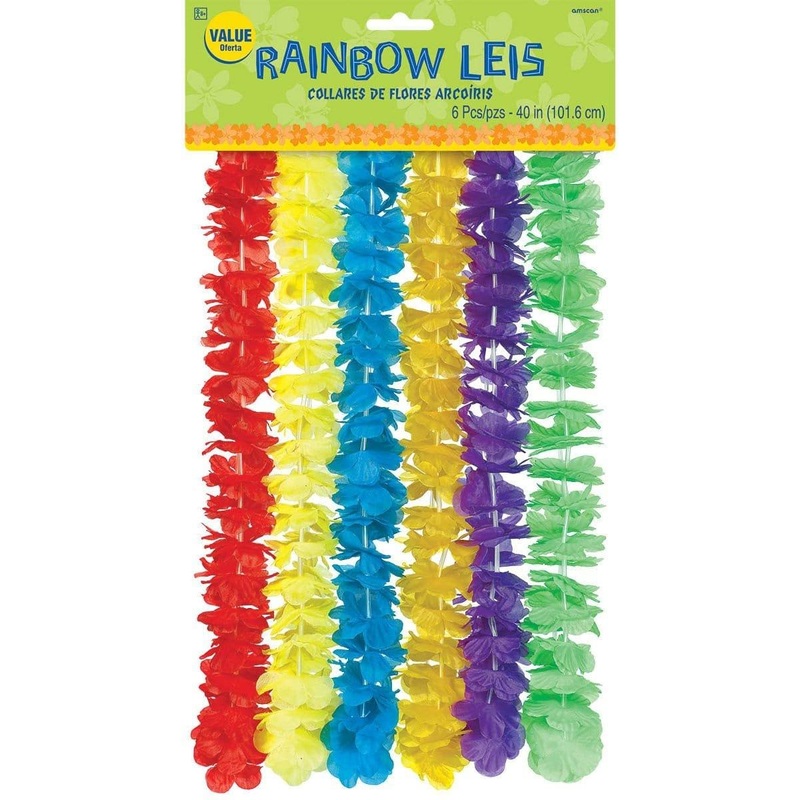 Flower Lei Necklaces 40 Inches, 6 per Package