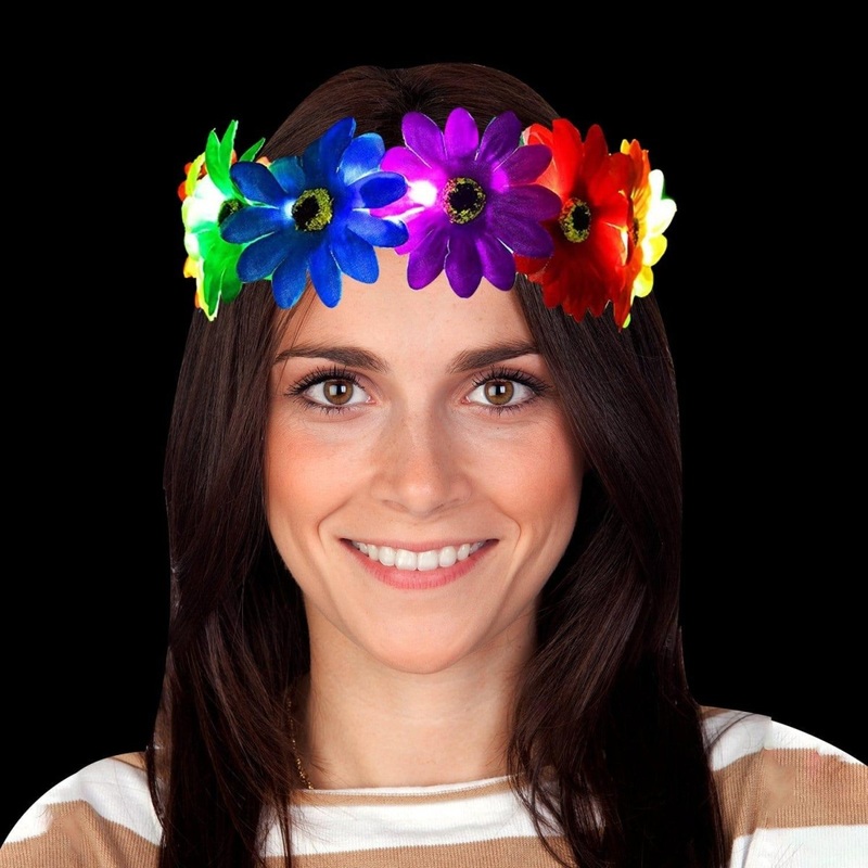Led Light-up Rainbow Flower Halo