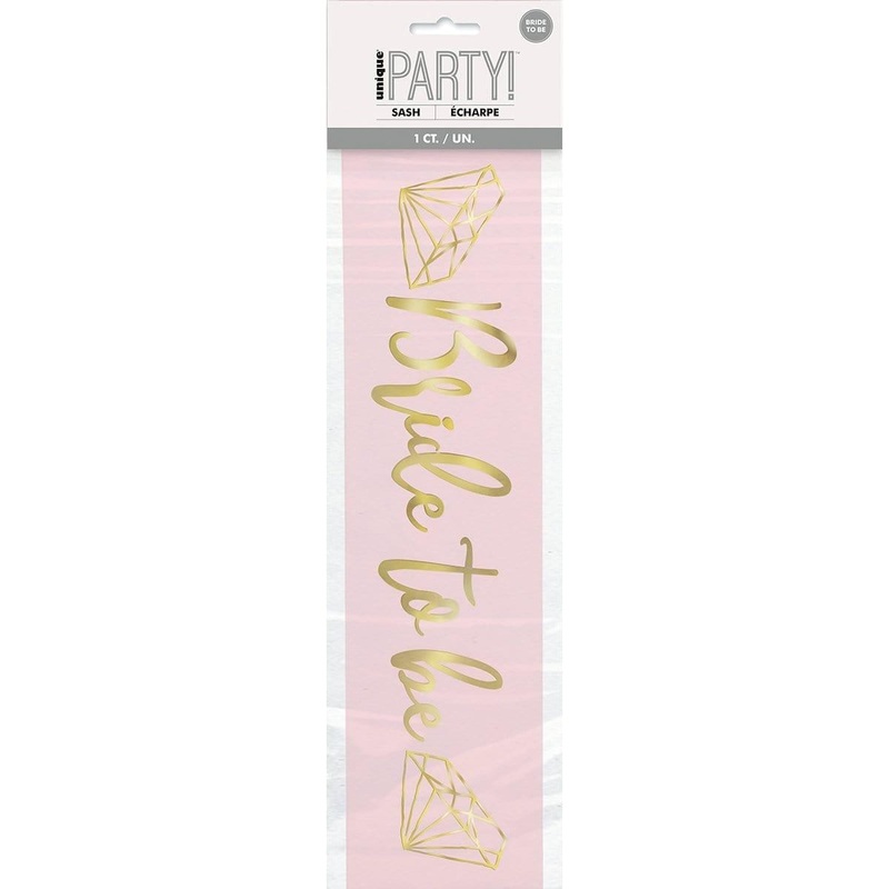 Pink & gold Bride to be sash