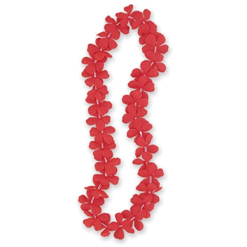 Red Flower Lei Necklace