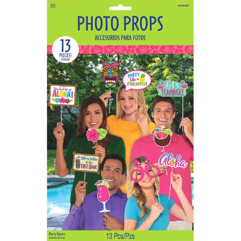 Tiki Photo Booth Props, 13 per Package