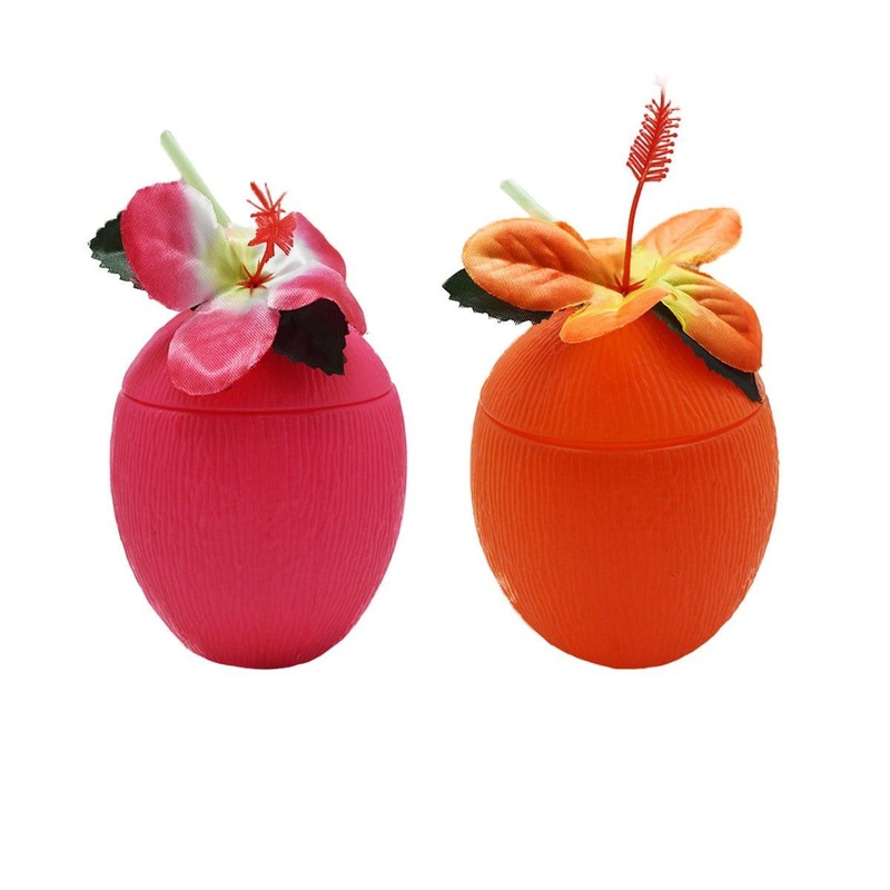 Coconut Cup with Straw, 15.5 Oz, Assortment, 1 Count