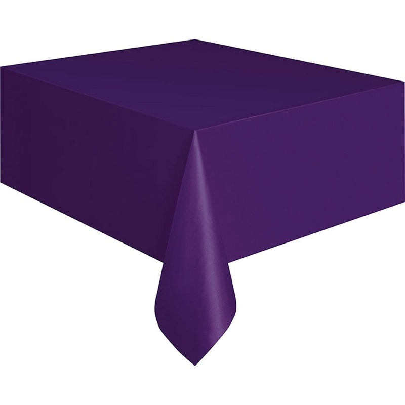 Deep Purple Rectangular Plastic Table Cover, 54 x 108 Inches, 1 Count
