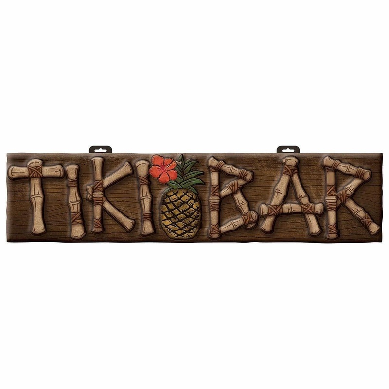 Giant Tiki Bar Sign Decoration, 10 x 42 Inches, 1 Count
