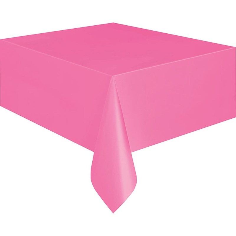 Hot Pink Rectangular Plastic Table Cover, 54 x 108 Inches, 1 Count