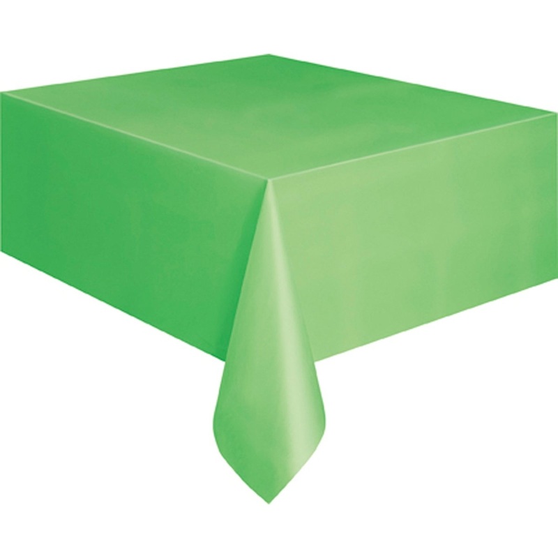Lime Green Rectangular Plastic Table Cover, 54 x 108 Inches, 1 Count