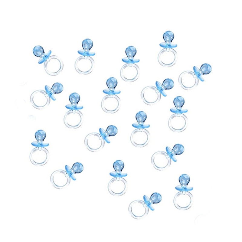 Small Blue Plastic Pacifiers, 1 Inches, 18 Count