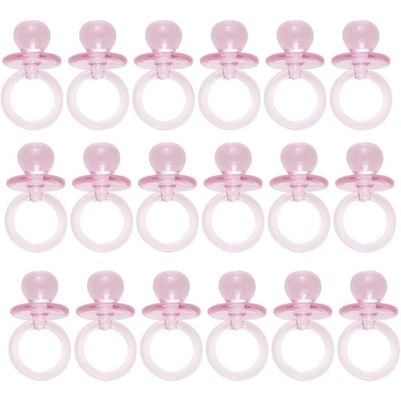 Small Pink Plastic Pacifiers, 1 Inches, 18 Count