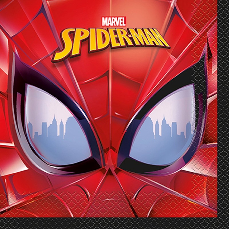 Spider-Man Birthday Large Lunch Napkins, Marvel, 16 Count