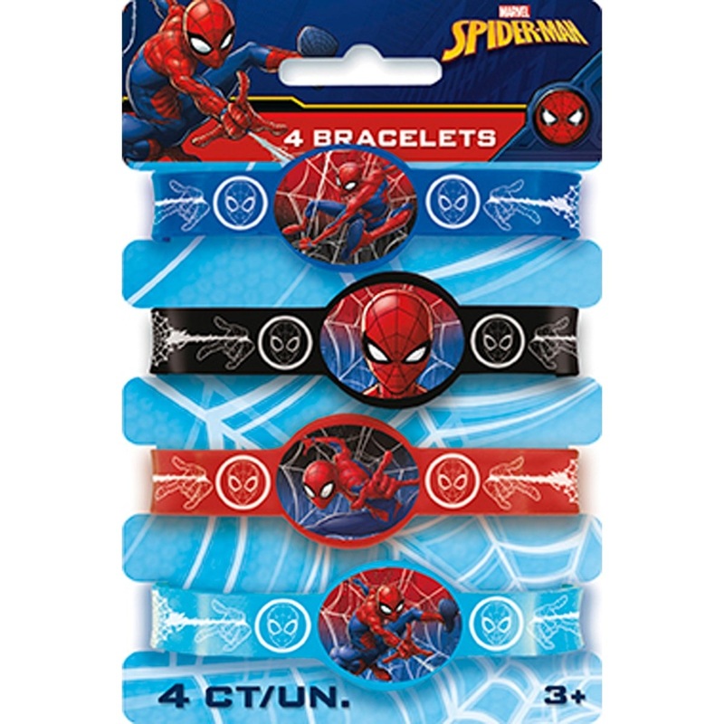 Spider-Man Birthday Stretchy Bracelets, Marvel, 4 Count