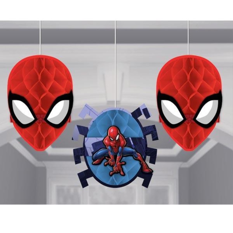 Spider-Man honeycomb decorations, 3 per package