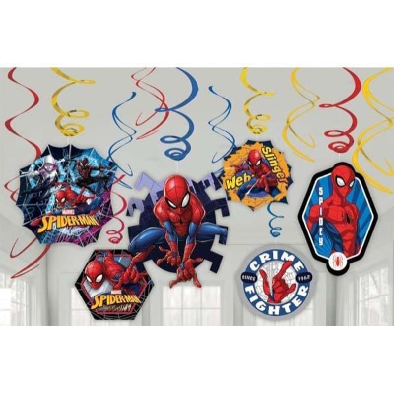 Spider-Man swirl decorations, 12 per package
