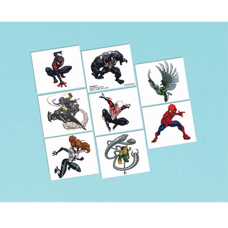 Spider-Man temporary tattoos, 8 per package
