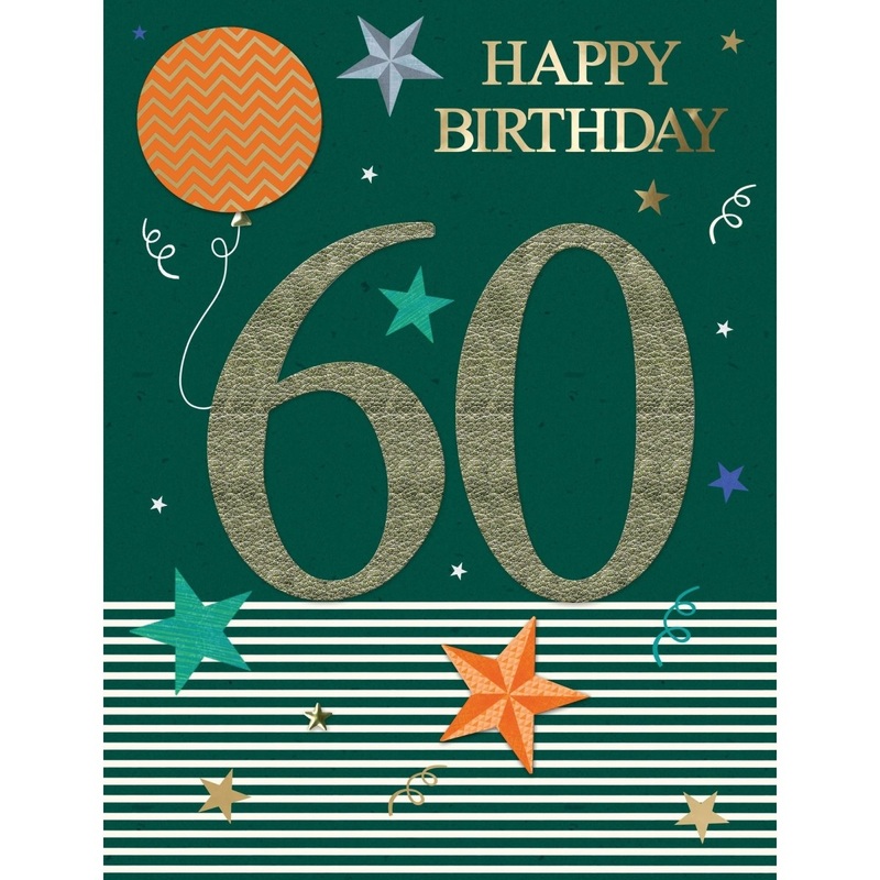 Giant Birthday Card, 60th Happy Birthday, 1 Count