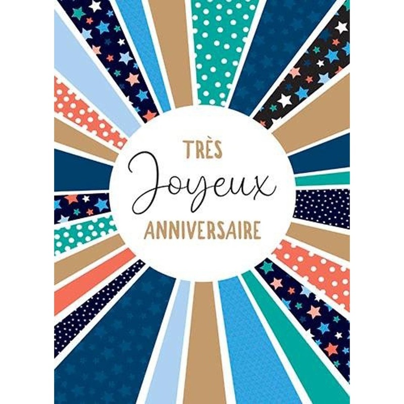 Giant Birthday Card, "Trs Joyeux Anniversaire", 1 Count