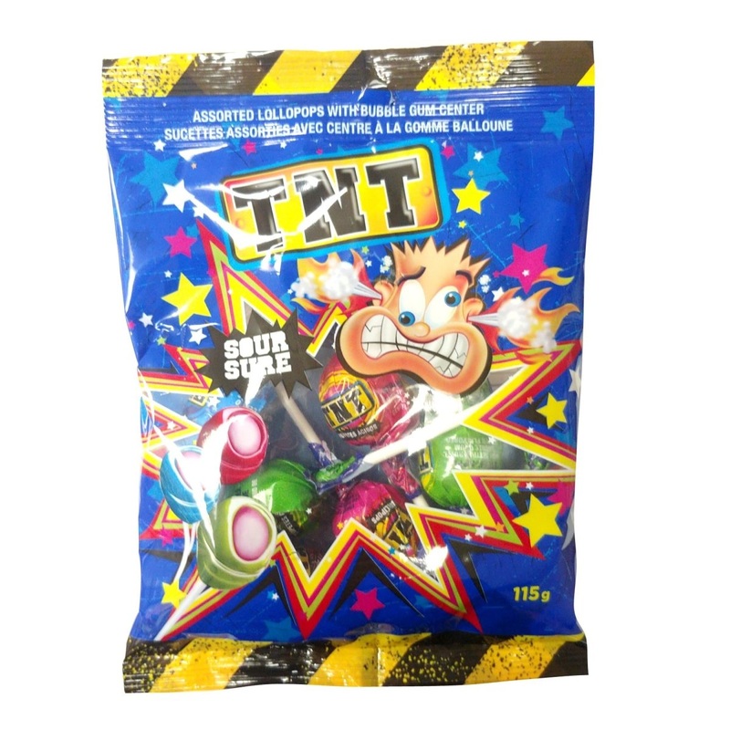 TNT Sour Gumball Lollipops, 115g, 1 Count
