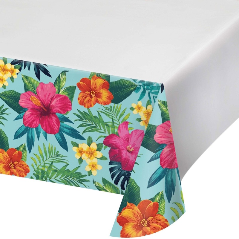 Tropic Time Rectangular Paper Table Cover, 54 x 96 Inches, 1 Count