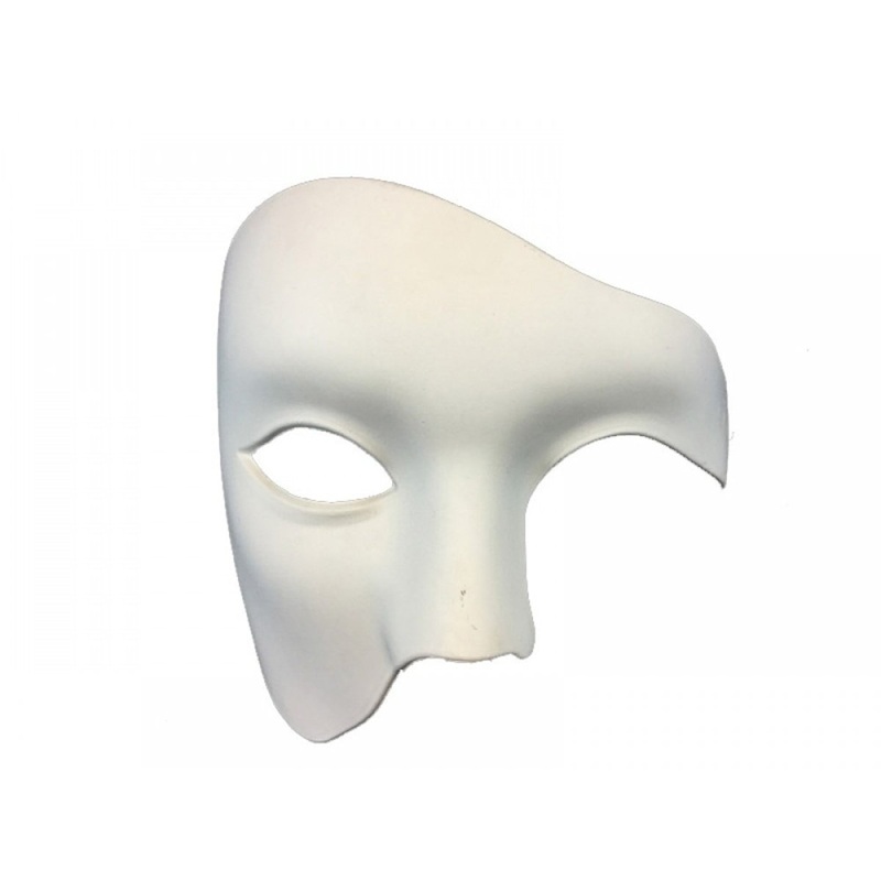 White Venetian Phantom Mask, 1 Count
