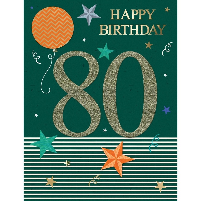 Giant Birthday Card, 80th Happy Birthday, 1 Count