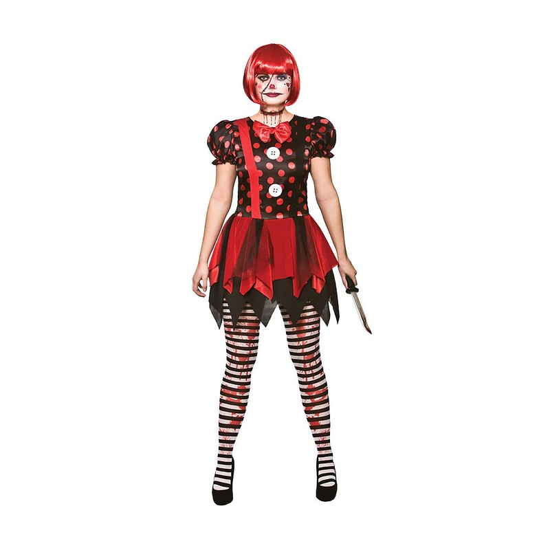 Horror Clown Costume - Women UK 6-8