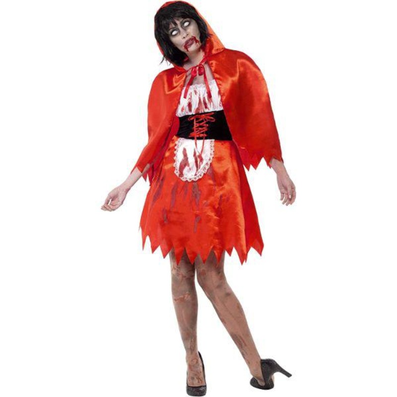 Smiffys - Zombie Little Miss Red Riding Hood Costume - Womens UK 4-6