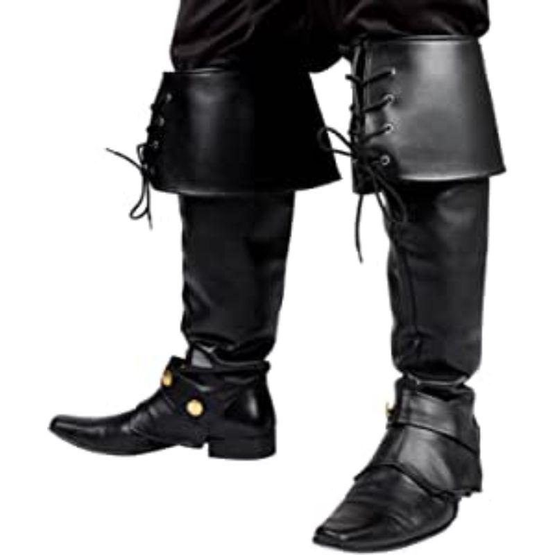 Black Pirate Boot Covers - Adult