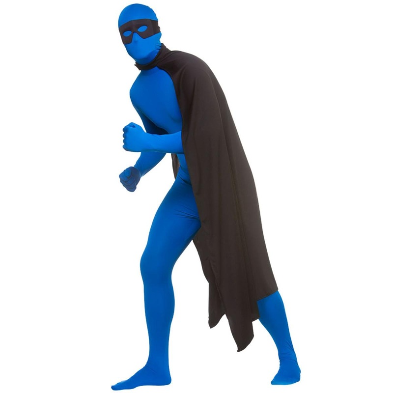 Black Superhero Long Cape - Adult