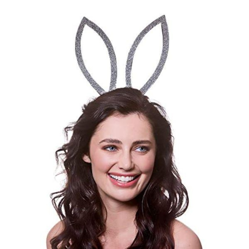 Diamante Bunny Ears on a Headband - Adult