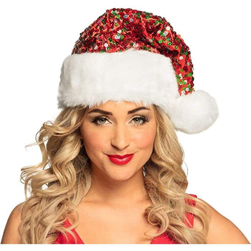 Sparkly Sequin Santa Hat - Adult