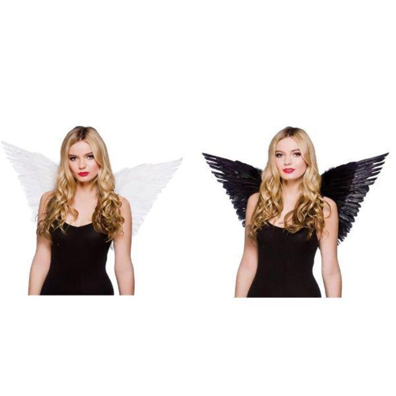 Wicked Costume Feather Wings Universal Unisex Fancy Dress Costume Accessory White